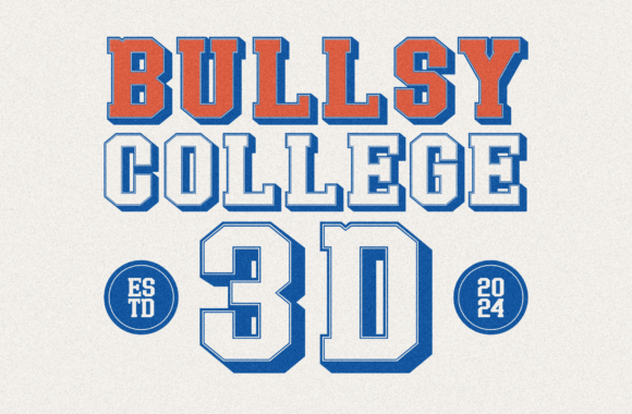 Bullsy College 3D: A Bold Throwback for Modern Branding